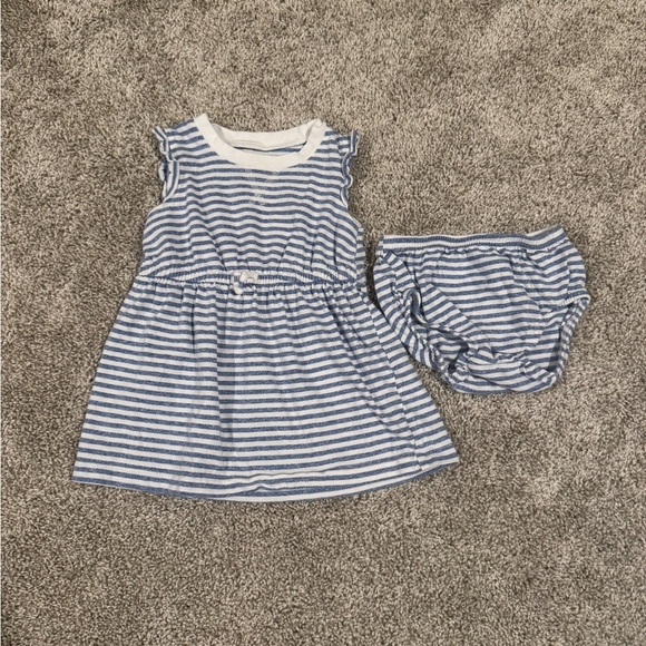 Carter’s Blue & White Striped Dress with Bloomers Nautical– Size 9 Months - Picture 9 of 9